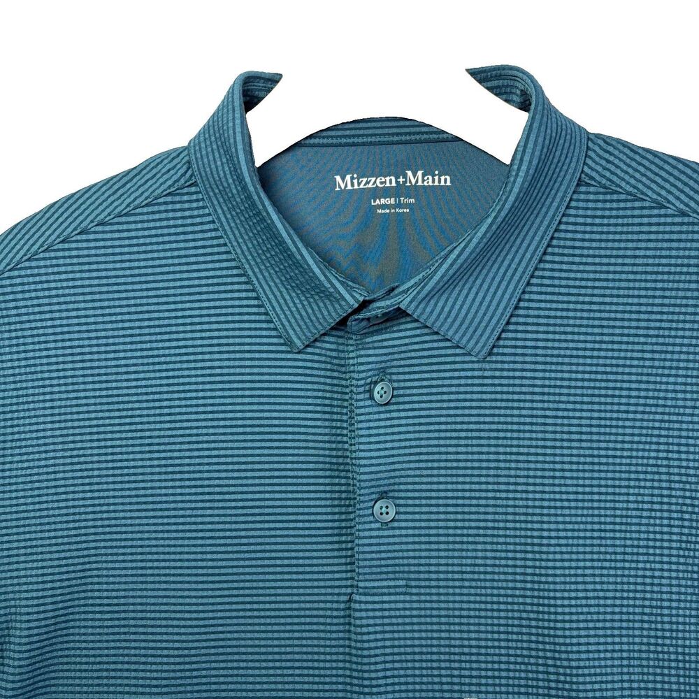 Mizzen+Main Balsam Copa Polo Mens Large Trim Fit Short Sleeve Summer Stretch